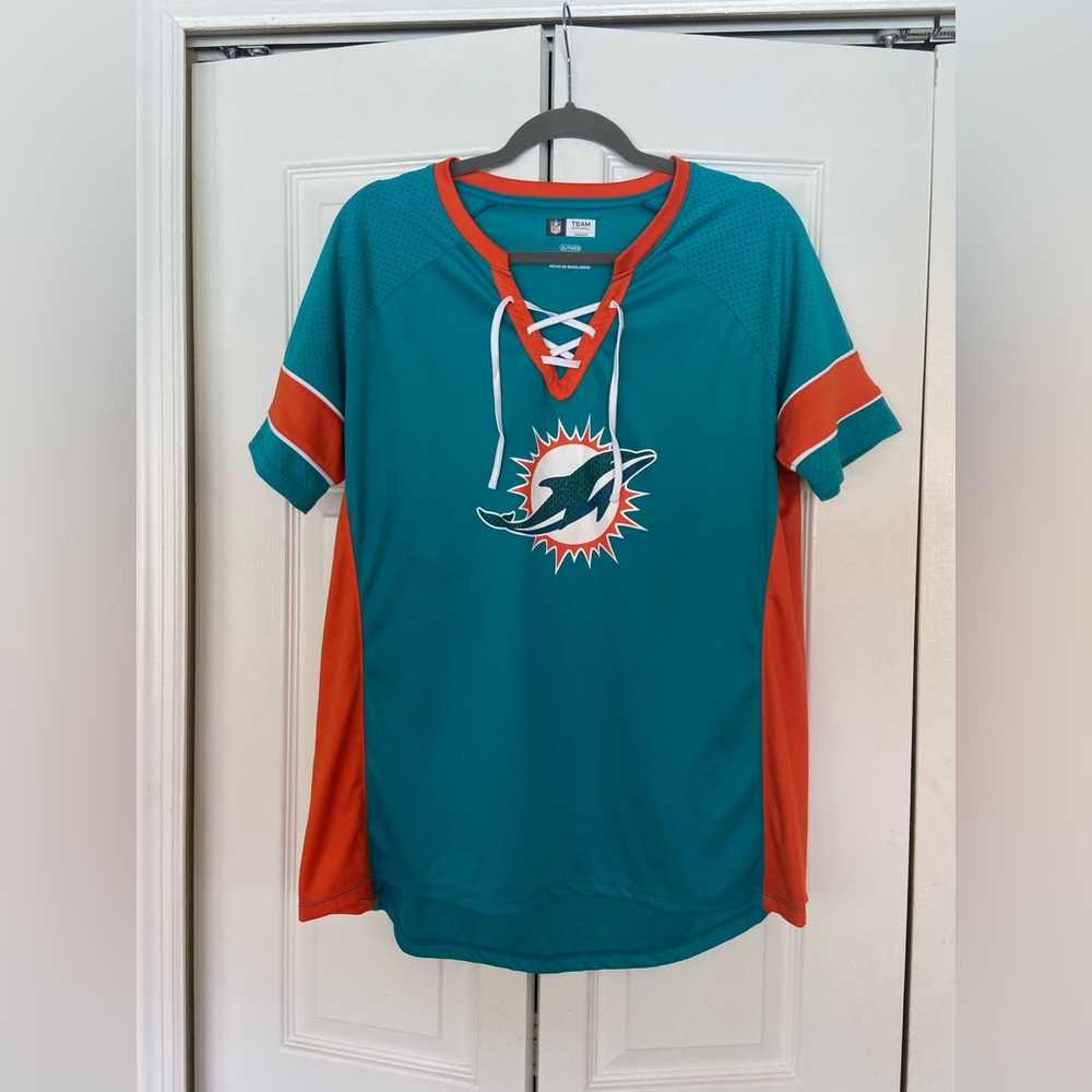 NFL Miami Dolphins Women's Team Apparel Top - Teal